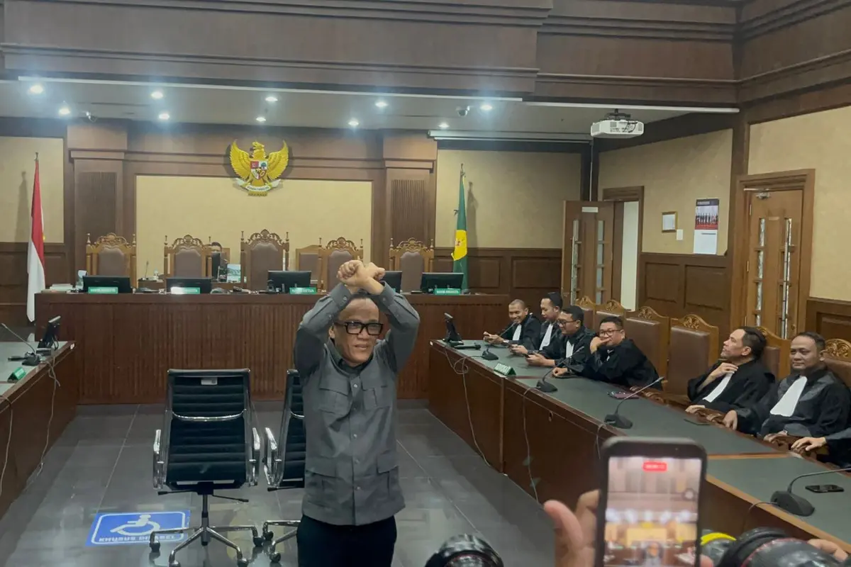 Sidang vonis Wakil Menteri Ketenagakerjaan periode 2024–2025 Immanuel "Noel" Ebenezer Gerungan. (Liputan6.com/Radityo)
