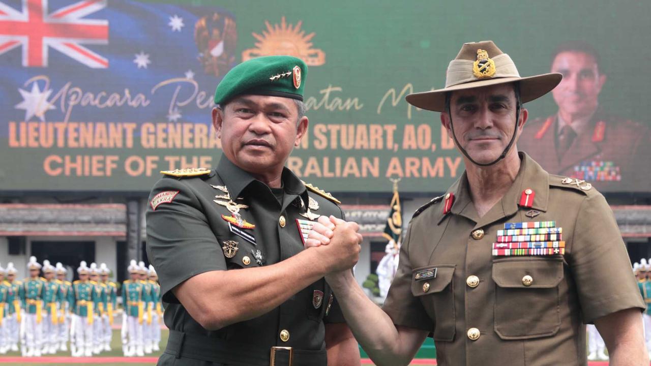 FOTO: Momen Akrab Kasad Maruli dan  Kepala Angkatan Darat Australia di Mabesad