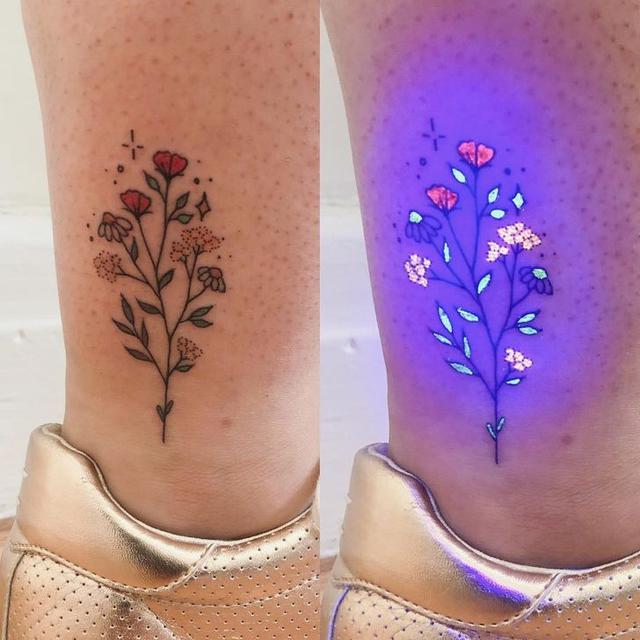 Potret Desain Tato Unik, Dapat Menyala Saat Terkena Sinar UV. (Sumber: Instagram/_____tukoi_____)