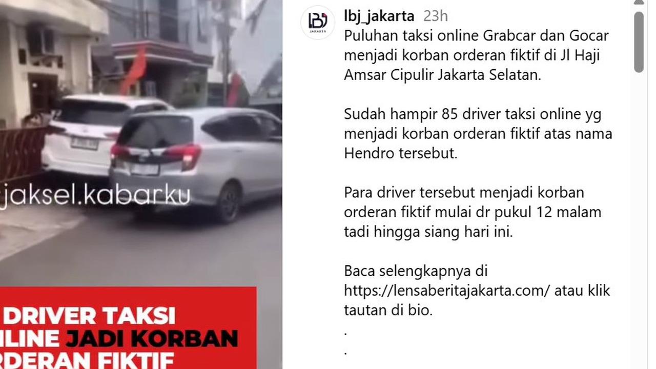 Viral Puluhan Taksi Online jadi Korban Order Fiktif, Polisi Turun Tangan