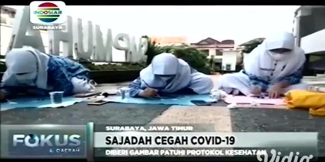 VIDEO: Kampanyekan Corona, Siswa SMP di Surabaya Membuat Sajadah Khusus