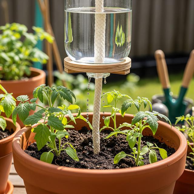 2. Irigasi Sumbu (Wick System) Menggunakan Kain atau Tali