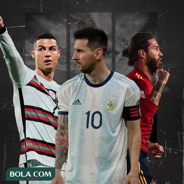 Cristiano Ronaldo, Lionel Messi dan Sergio Ramos