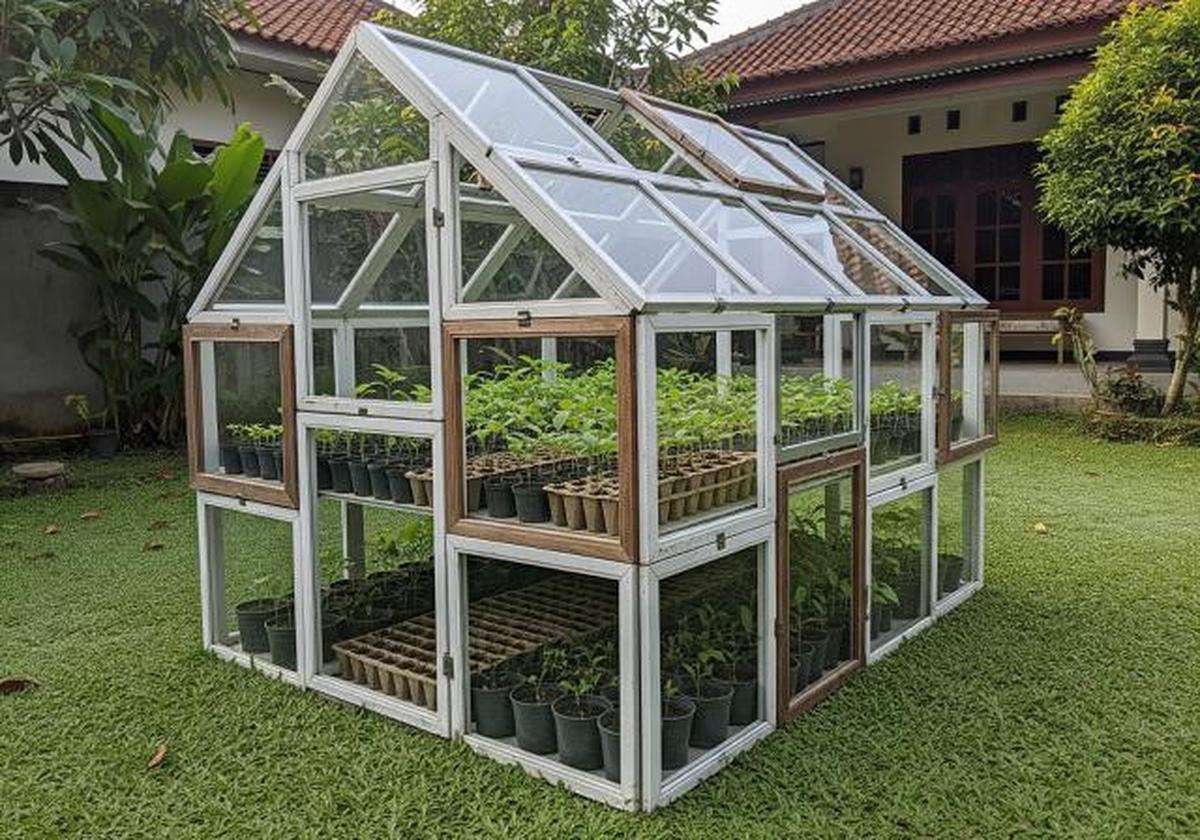 Mini Greenhouse dari Bingkai Foto Lama/Kebun Mini Ala Rumah Kaca Low Budget (Sumber: gemini.com)