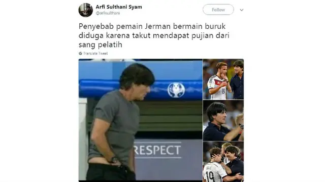 Banyak warganet ikut menanggapi kekalahan timnas Jerman melalui cuitan-cuitan kocak di Twitter.