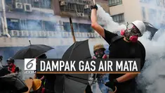 Gas air mata sering digunakan dalam penanganan aksi unjuk rasa. Bernama lain zat Lachrymator, gas ini membuat mata perih dan iritasi.