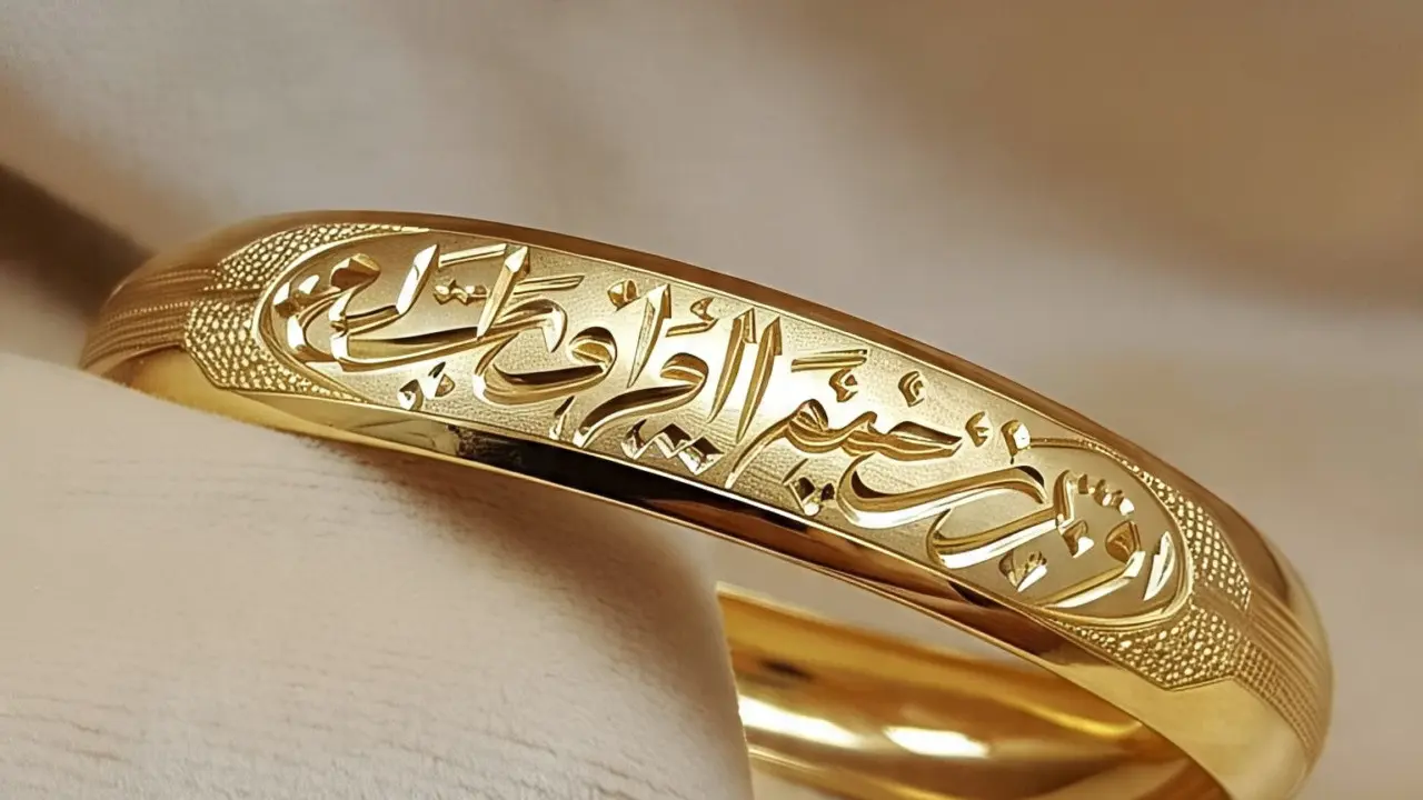 Gelang Emas Bangle Islami (Ilustrasi by AI)