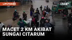 Sungai Citarum Belum Surut, Macet Panjang terjadi di Kabupaten Bandung