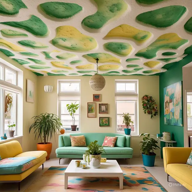 Model Plafon Gypsum Ruang Tamu Bervariasi Warna