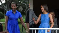 Amalia Obama tampaknya tak bisa berjauhan dari ibunya, terlihat dari seringnya ia berpenampilan serupa dengan Michelle Obama. Lihat di sini.