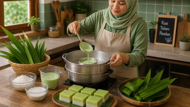 Membuat Kue Talam Pandan