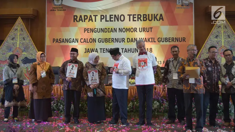 Suasana Pengundian Nomor Urut Pasangan Calon Gubernur Jawa Tengah