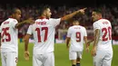 Sevilla FC berada satu peringkat dibawah Real Madird dengan raihan tujuh poin hingga pekan ke-3 La Liga Spnayol 2016-2017. (EPA/Jose Manuel Vidal)