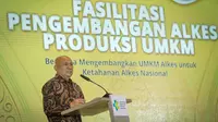 Menteri Koperasi dan UKM (MenKopUKM) Teten Masduki dalam acara Fasilitasi Pengembangan Alkes Produksi UMKM di Solo, Jawa Tengah, Jumat (19/8/2022).