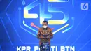 Direktur Utama PT Bank Tabungan Negara (Persero) Tbk. Haru Koesmahargyo memberi sambutan dalam rangka memperingati HUT ke-45 Kredit Pemilikan Rumah (KPR) di Jakarta (10/12/2021). Bank BTN telah menyalurkan kredit tersebut senilai Rp352 triliun lebih dari 5 juta masyarakat. (Liputan6.com/HO/BTN)