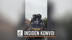 Sekelompok mahasiswa India terjatuh dari atap bus saat merayakan ‘Bus Day’. Tidak ada yang terluka tapi 20 diantara mahasiswa tersebut ditangkap polisi karena mengganggu ketertiban umum.