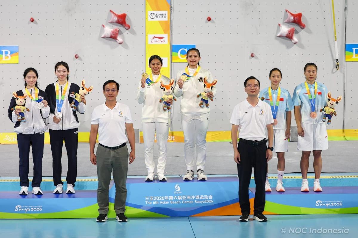 Panjat Tebing Sumbang 1 Emas dan 2 Perak di Asian Beach Games