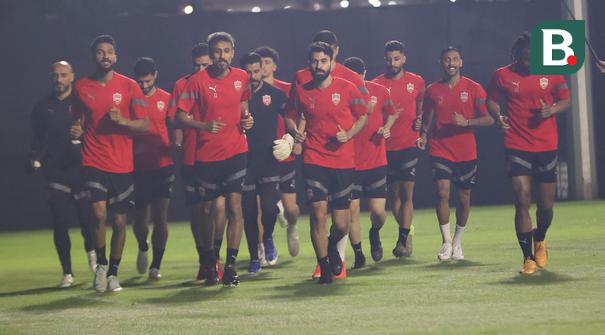 Timnas Bahrain melakukan sesi latihan perdana di Lapangan A, Senayan, Jakarta pada Sabtu (22/03/2025) WIB malam.