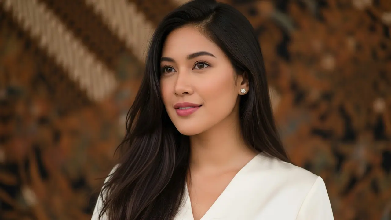Model Rambut Wanita Panjang Lurus Poni Samping
