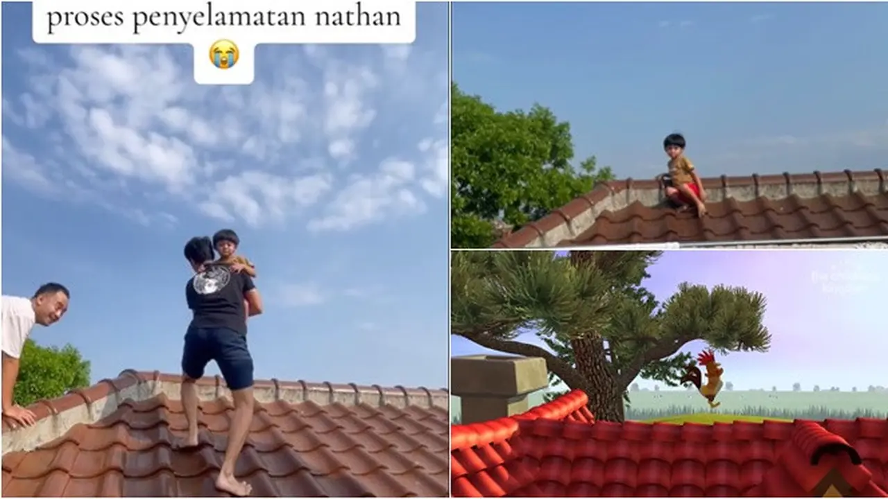 Viral Bocah Panjat Genting Rumah Sendirian, Ternyata Cari Ayam Animasi Bartolito