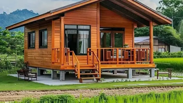 Rumah kayu di desa (Foto: Pinterest/Vo Thong)