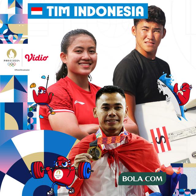 Olimpiade 2024 - Tim Indonesia di Olimpiade 2024 3 - Desak Made Rita Kusuma Dewi (Panjat Tebing), Rio Waida (Selancar), Eko Yuli (Angkat Besi)