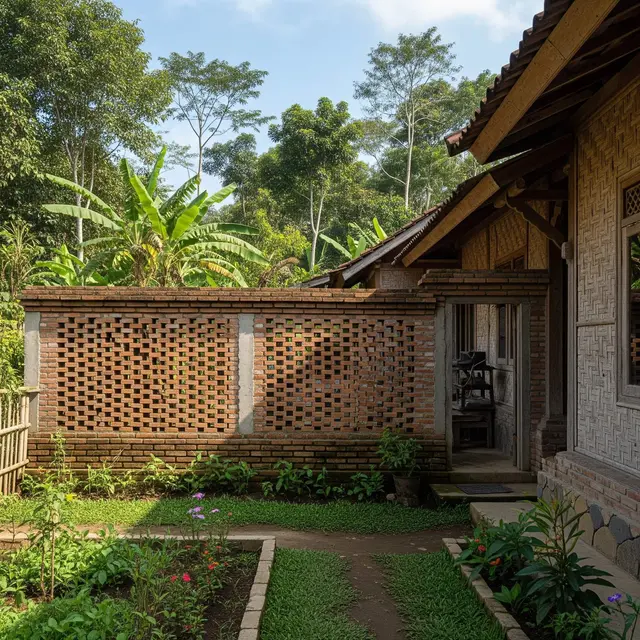 Inspirasi Pagar Bata Tempel yang Cocok untuk Rumah Desa Modern