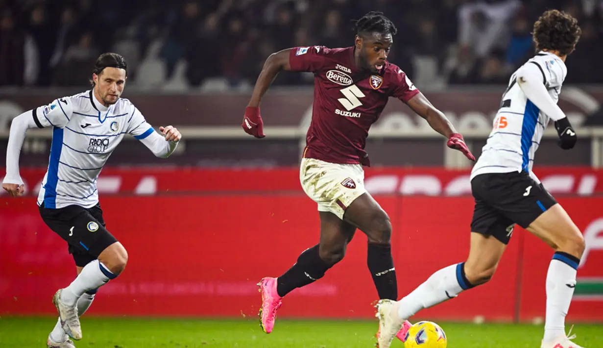 Torino menang atas Atalanta dengan skor 3-0. (Fabio Ferrari/LaPresse via AP)