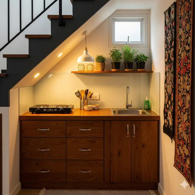 Inspirasi Dapur Bawah Tangga untuk Rumah Sempit 2 Lantai. Gemini
