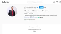 Menteri Sosial (Mensos) Juliari Batubara yang baru ditangkap KPK terkait korupsi bantuan sosial (bansos) COVID-19 senilai Rp17 miliar memiliki akun Instagram dan Twitter yang kedua digembok.