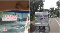 Tulisan Bahasa Daerah di Spanduk dan Gerobak Jualan. (Sumber: Instagram/humorsantuy)