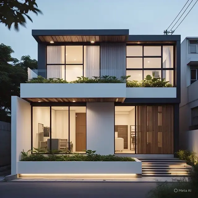 Desain Rumah Minimalis Type 45 dengan Rooftop Garden