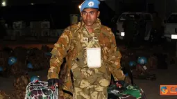 Citizen6, Lebanon: Prajurit TNI yang tergabung dalam Satgas Batalyon Mekanis TNI Kontingen Garuda XXIII-F/Unifil gelombang kedua, setelah menempuh perjalanan udara dengan pesawat Air Europa selama kurang lebih 12 jam. (Pengirim: Badarudin Bakri)