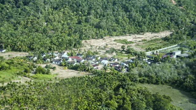 Kondisi wilayah Tapanuli dari Udara usai terkena banjir bandang.