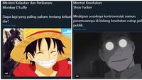 Netizen diskusikan jika karakter anime ini jadi menteri di Indonesia, setuju? (Sumber: Twitter/@serunicreative)