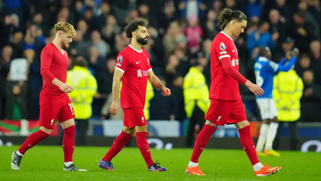Kalah dari Everton, Liverpool Tertahan di Posisi Dua Klasemen Sementara