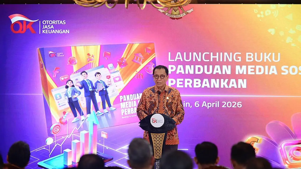 Kepala Eksekutif Pengawas Perbankan OJK, Dian Ediana Rae, dalam peluncuran Buku Panduan Media Sosial Perbankan. (Dok OJK)