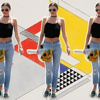 Miranda Kerr tampil menarik dalam padu padan busana yang pas. (Image: celebmafia.com. DI: Nurman Abdul Hakim)