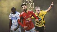 Ilustrasi - Romelu Lukaku, Bruno Fernandes, Erling Haaland (Bola.com/Adreanus Titus)