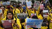 Aksi demo BEM UI  di Jalan MH Thamrin, Jakarta, Selasa, 18 Agustus 2026. (KLY/ Arie Basuki)