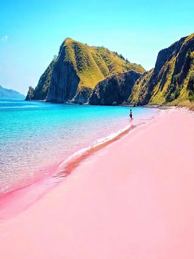 ilustrasi rekomendasi pantai pink di Indonesia yang wajib di kunjungi/instagram: @travacs