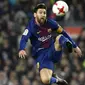 Bintang Barcelona, Lionel Messi menerima gaji per minggu sebesar 500.000 pound sterling dengan durasi kontrak hingga 2021. (AFP/Lluis Gene)