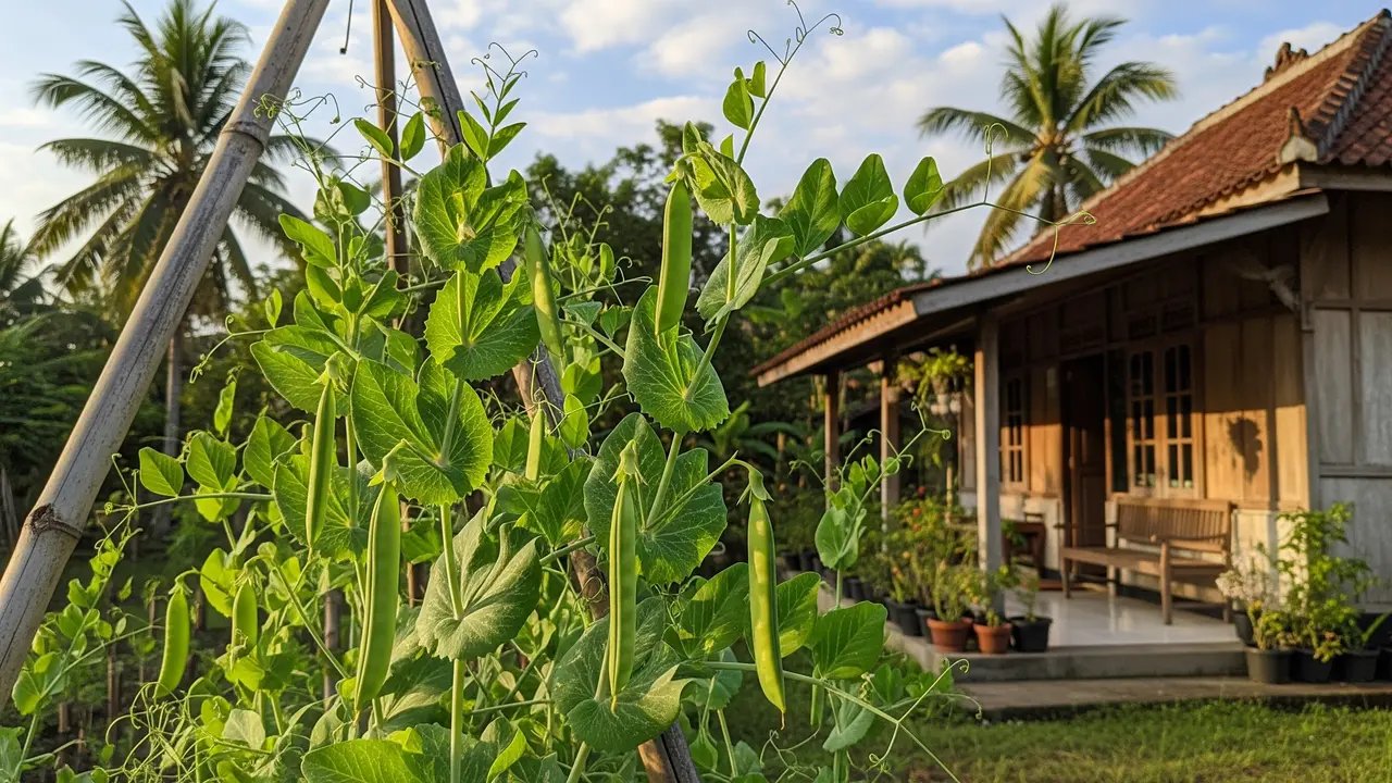 Cara Menanam Kacang Polong di Rumah dengan Rambatan Sederhana