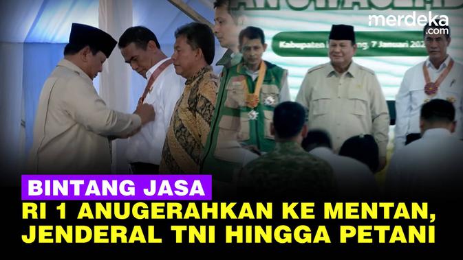 Prabowo Anugerahkan Bintang Jasa ke Mentan, Jenderal TNI hingga Petani saat Panen Raya 2026