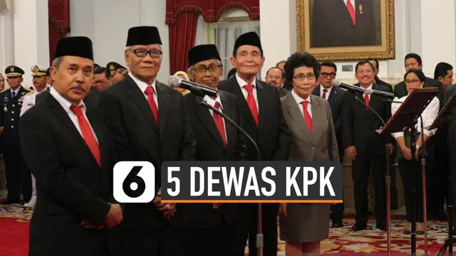 Lima Dewas KPK ucap sumpah jabatan di Istana Kepresidenan pada Jumat (20/12/2019).