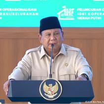 Presiden Prabowo Subianto saat aktivitas peresmian 1.061 Koperasi Desa/Kelurahan Merah Putih (KDMP) di Kabupaten Nganjuk, Jawa Timur, Sabtu (16/5/2026). (Foto: tangkapan layar Sekretariat Presiden)