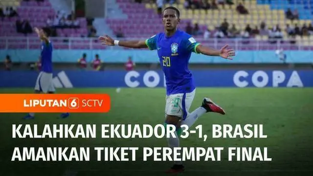 Tim U-17 Brasil memastikan satu tiket ke perempat final, setelah mengalahkan Ekuador 3-1. Pada laga ini, striker tim Samba, Estevao mencetak brace.