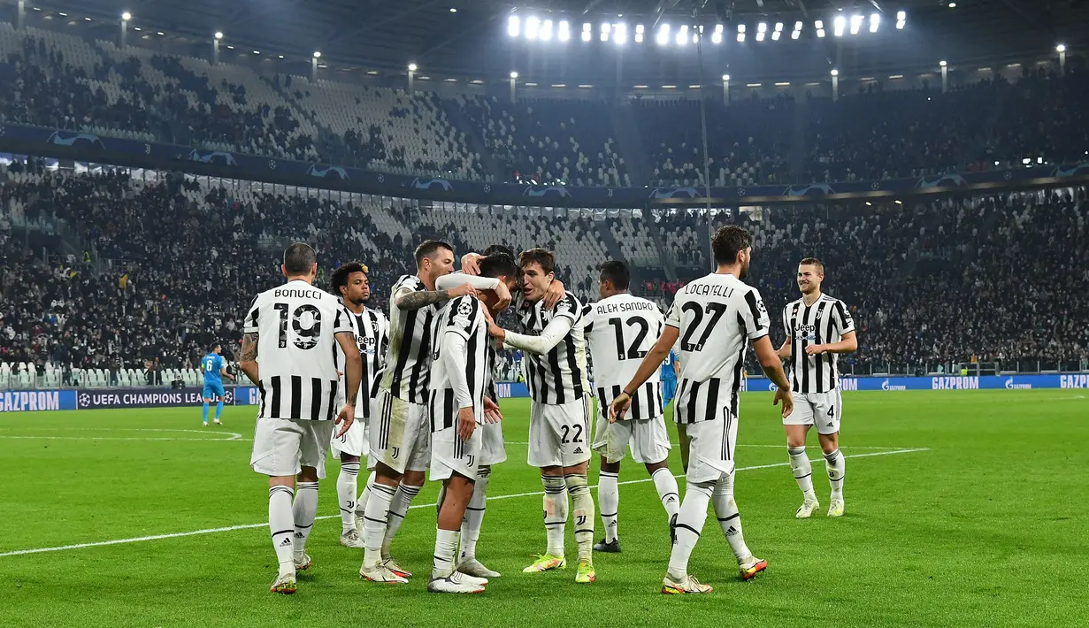 Meski musim ini disingkirkan Villareal pada babak 16 besar, Juventus merupakan salah satu tim dengan penampilan terbanyak di perempatfinal Liga Champions, yaitu 12 kali. Penampilan terakhirnya di partai delapan besar tersebut pada 2019 lalu ketika dikalahkan Ajax 2-3. (AFP/Isabella Bonotto)