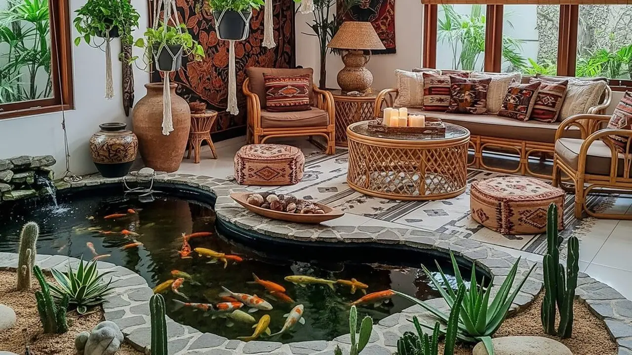 Inspirasi Kolam Ikan dalam Rumah dengan Konsep Taman Kering untuk Hunian Anda