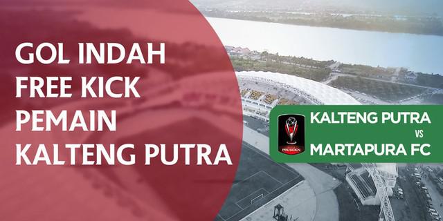 VIDEO: Gol Indah Free Kick Pemain Kalteng Putra ke Gawang Martapura